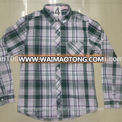 100% COTTON YARN DYED CHECK DESIGN LONG SLEEVE SHIRTS